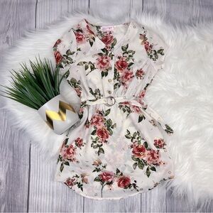 Stella Tweed Girls 6x Rose Print Dress Floral